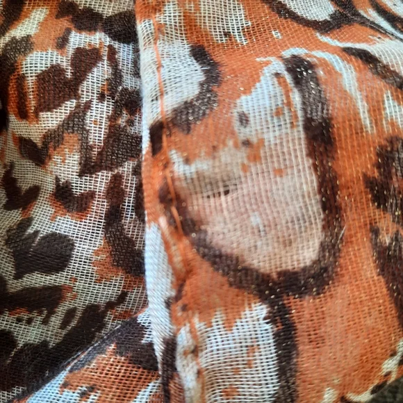 Charming Charlie Large Infinity Scarf Spring Summer Gold Thread - Picture 3 of 13